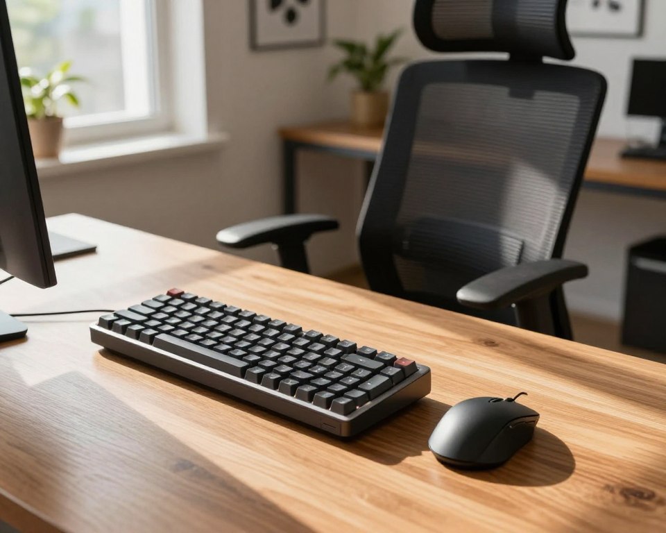 ergonomic keyboard placement desk