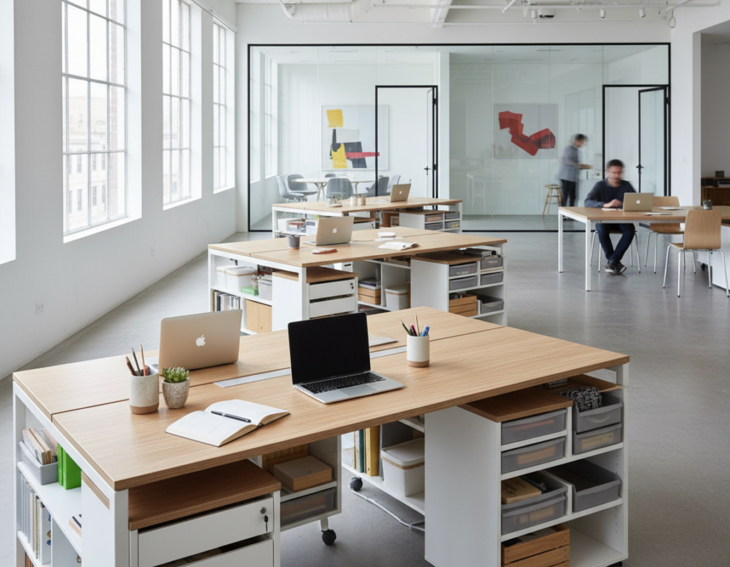 Practical Storage Tricks for Angled Work Tables