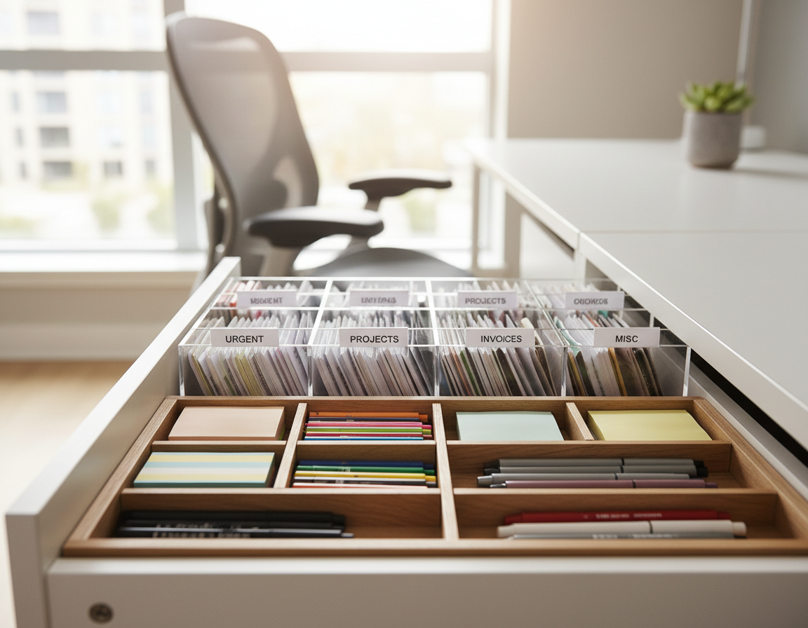 desk drawer divider organization