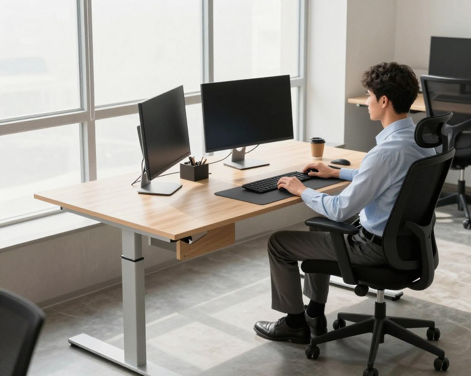 how to set ergonomic desk layout